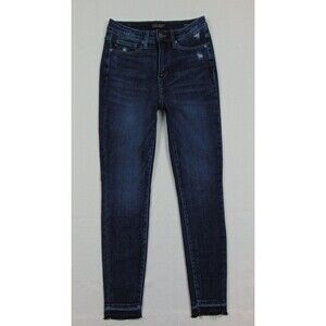 Judy Blue Skinny Fit Dark Wash Denim Jeans Womens Size 3 Blue Distressed